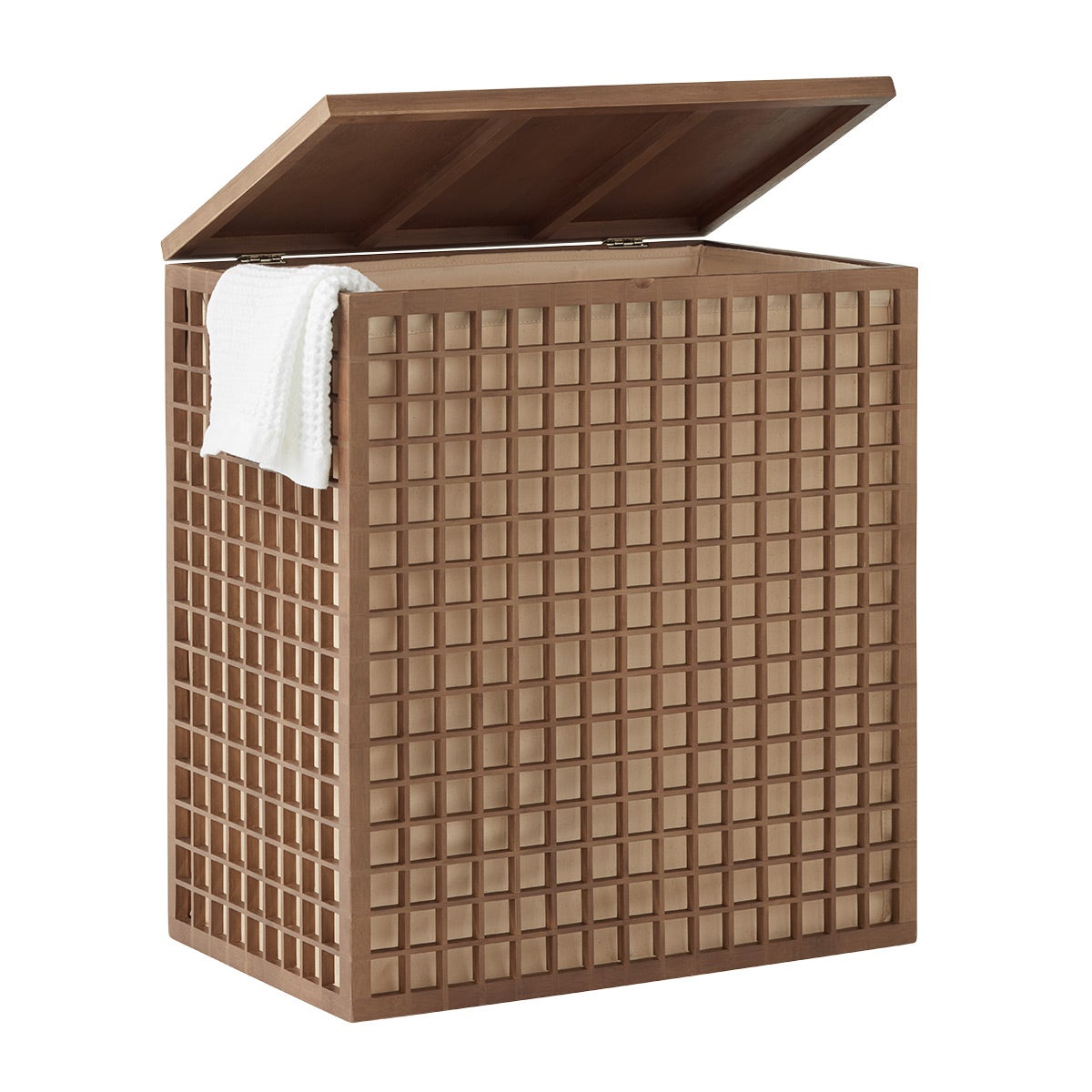 The Container Store Shoji 2-Section Bamboo Hamper