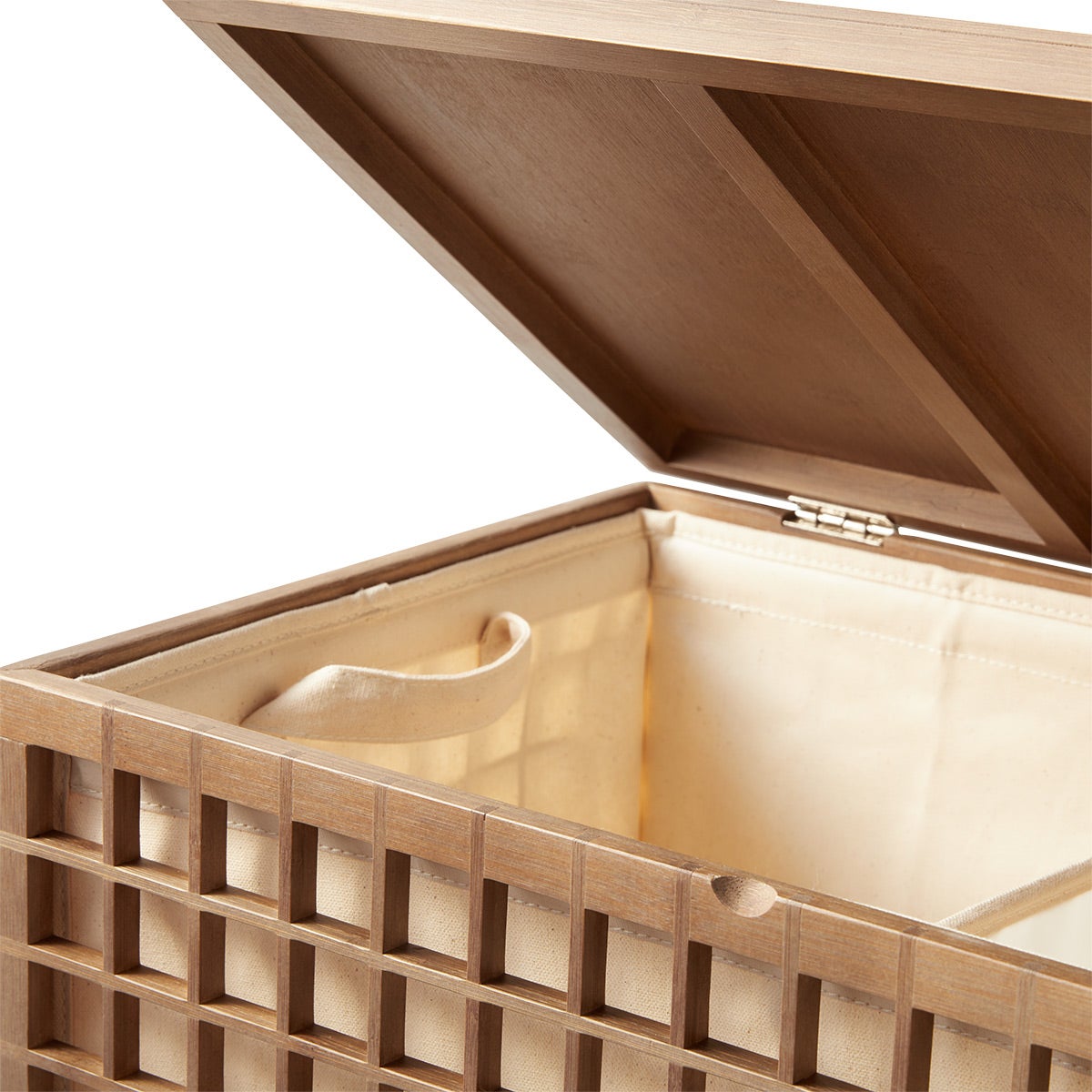 The Container Store Shoji 2-Section Bamboo Hamper