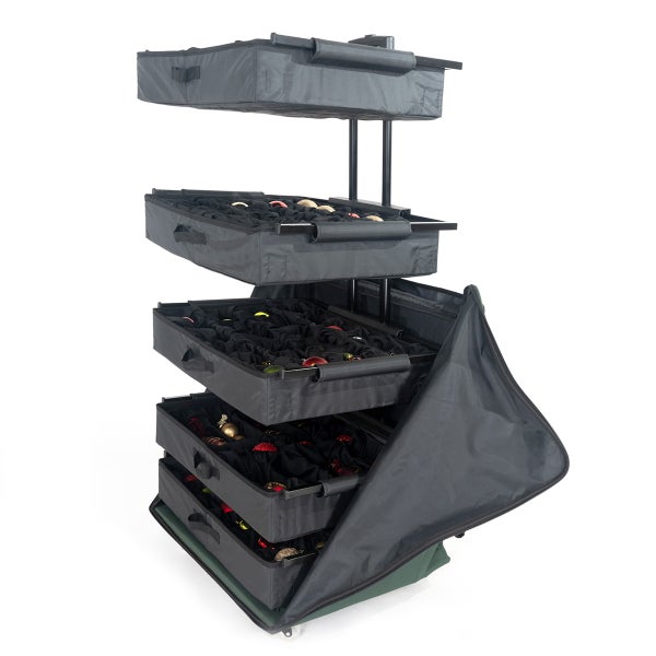TreeKeeper Telescoping Ornament Storage Box with Adjustable Dividers