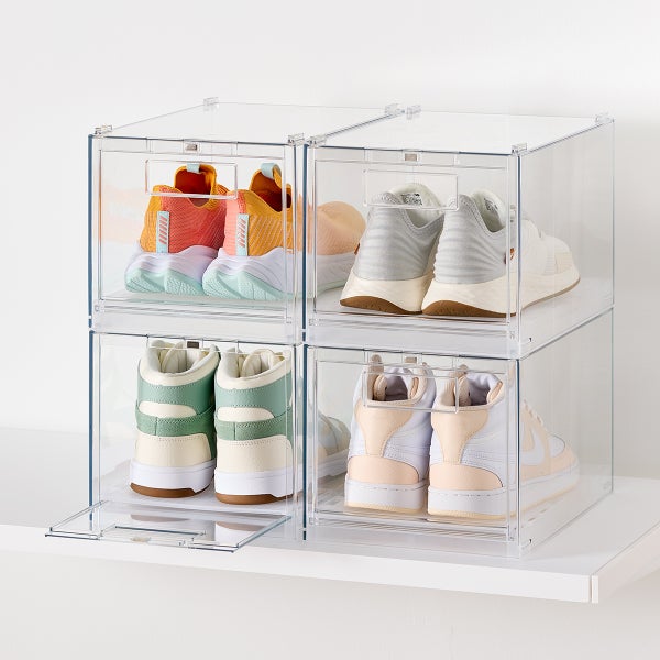 Everything Organizer Drop-Front Shoe Box Case of 4