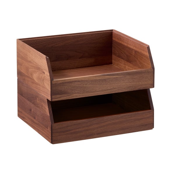 The Container Store Gifford Walnut Stacking Bin
