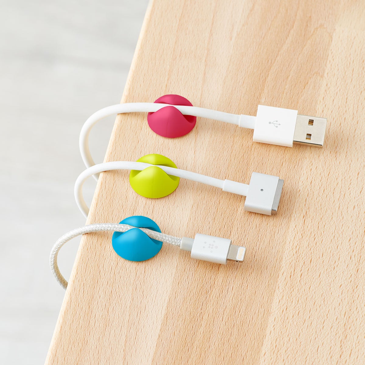 Bluelounge Bright CableDrop Adhesive Cable Clips The Container Store