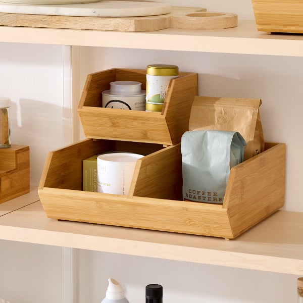 Stackable Bamboo Storage Bins