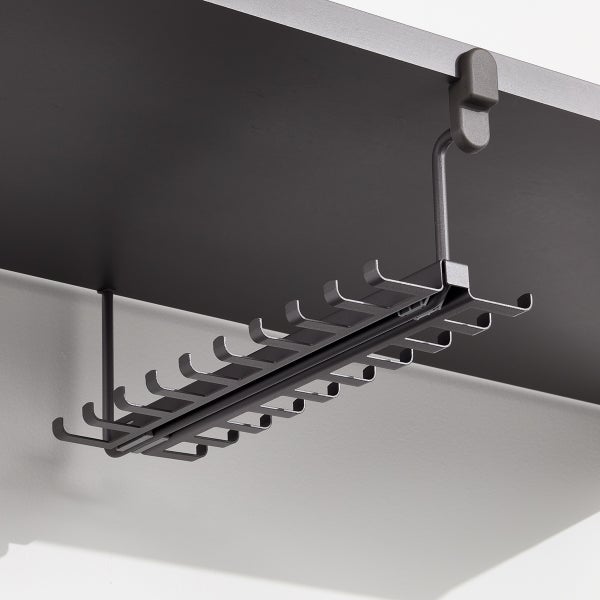 Decor Plus by Elfa 16" Matte Grey Gliding Tie & Belt Rack