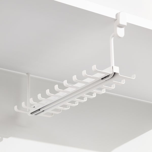 Decor Plus by Elfa 16" Matte White Gliding Tie and Belt Rack