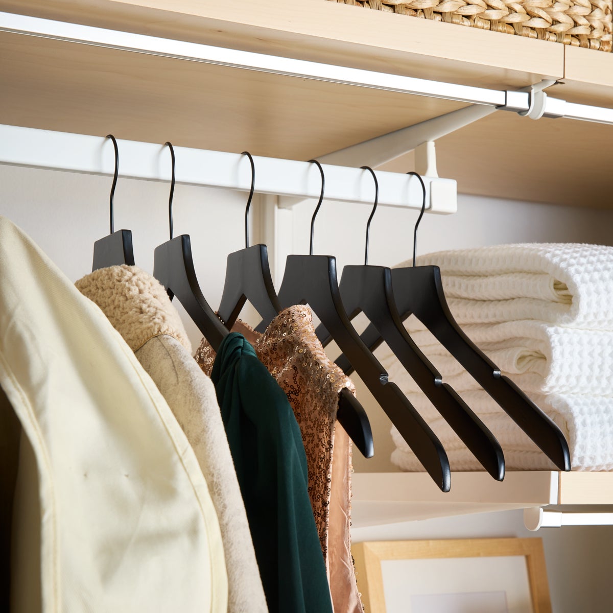 Wooden closet hangers discount