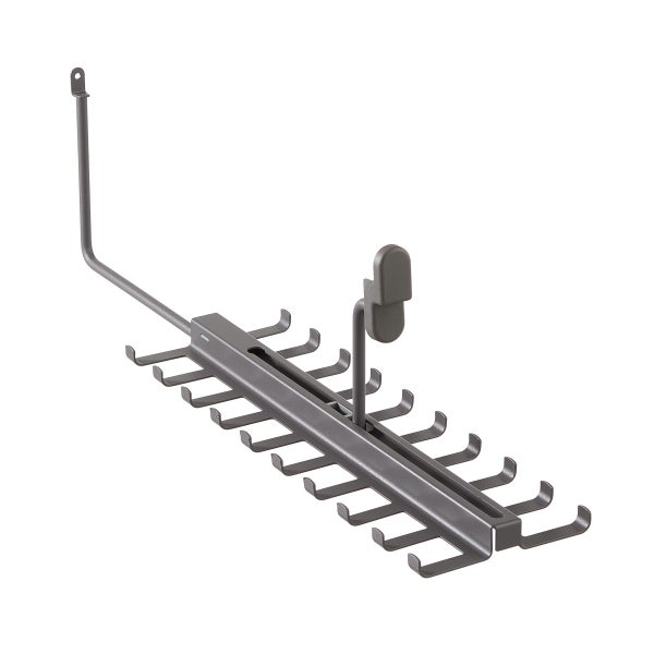 Decor Plus by Elfa 16" Matte Grey Gliding Tie & Belt Rack