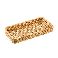 The Container Store Ori Rattan Large Tray Natural
