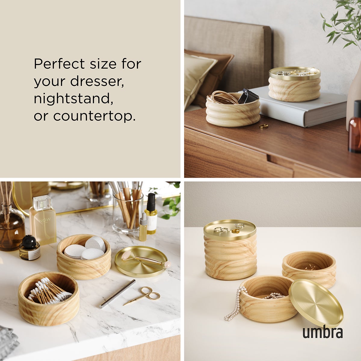 Umbra Tesora Wood Storage Box | The Container Store Umbra Tesora Wood Storage Box | The Container Store