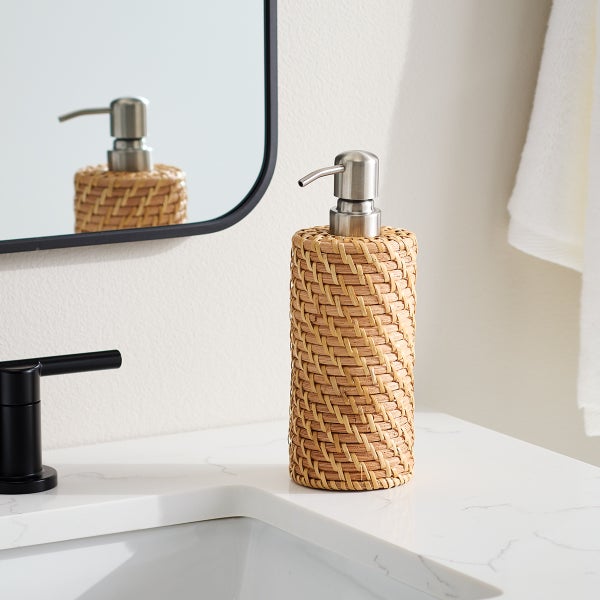 The Container Store Ori Rattan Soap Dispenser