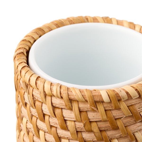 The Container Store Ori Rattan Toothbrush Holder
