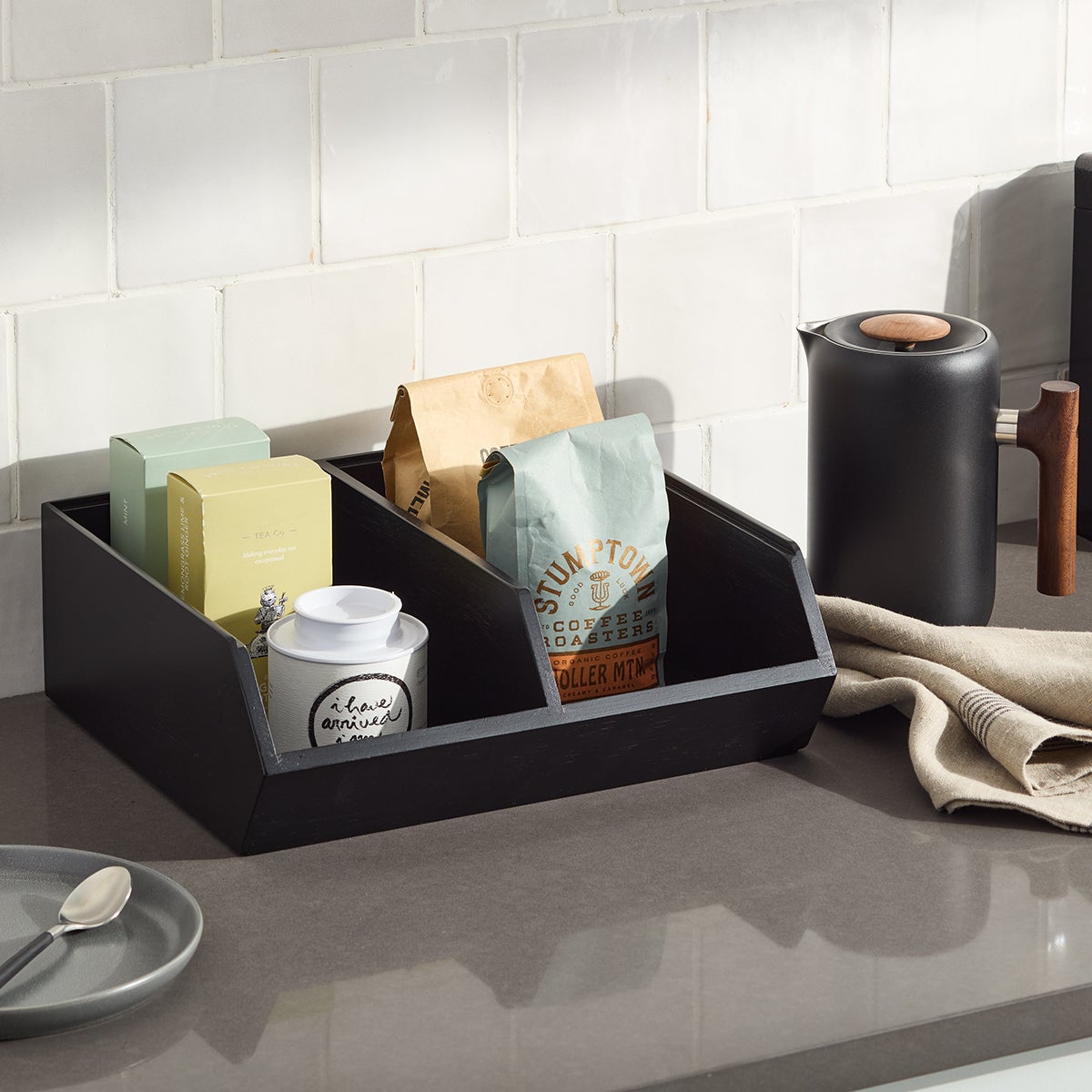 The Container Store Kyoto Divided Bamboo Stacking Bin