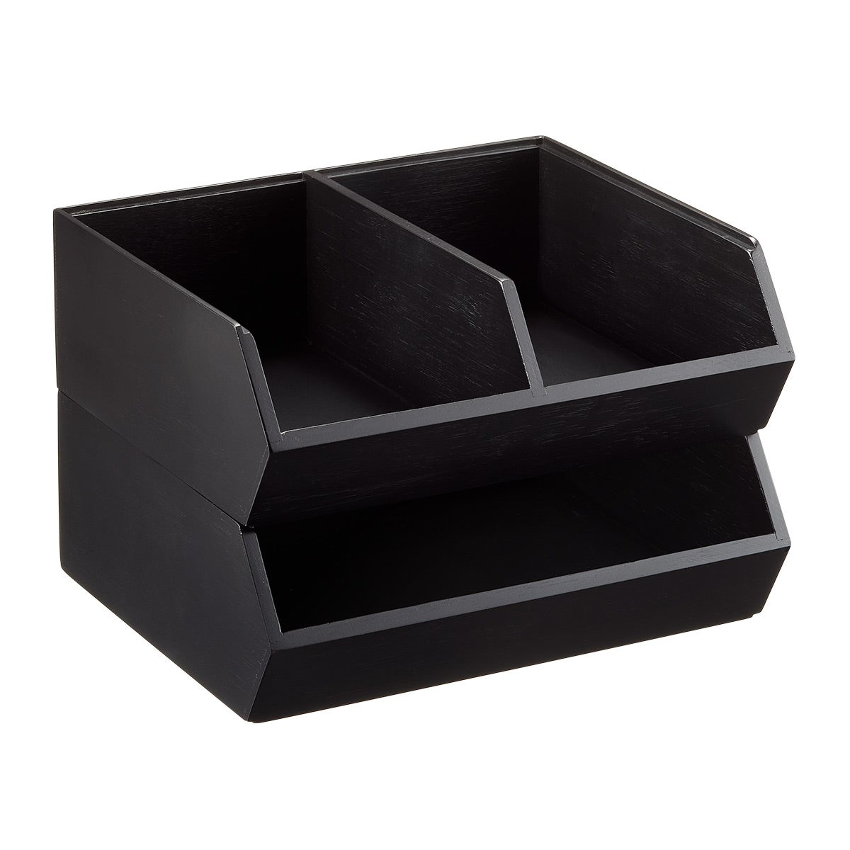 The Container Store Kyoto Divided Bamboo Stacking Bin