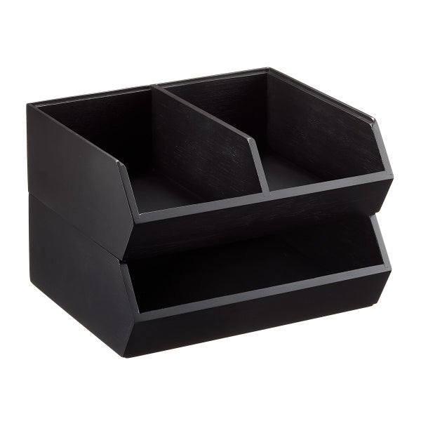 The Container Store Kyoto Divided Bamboo Stacking Bin