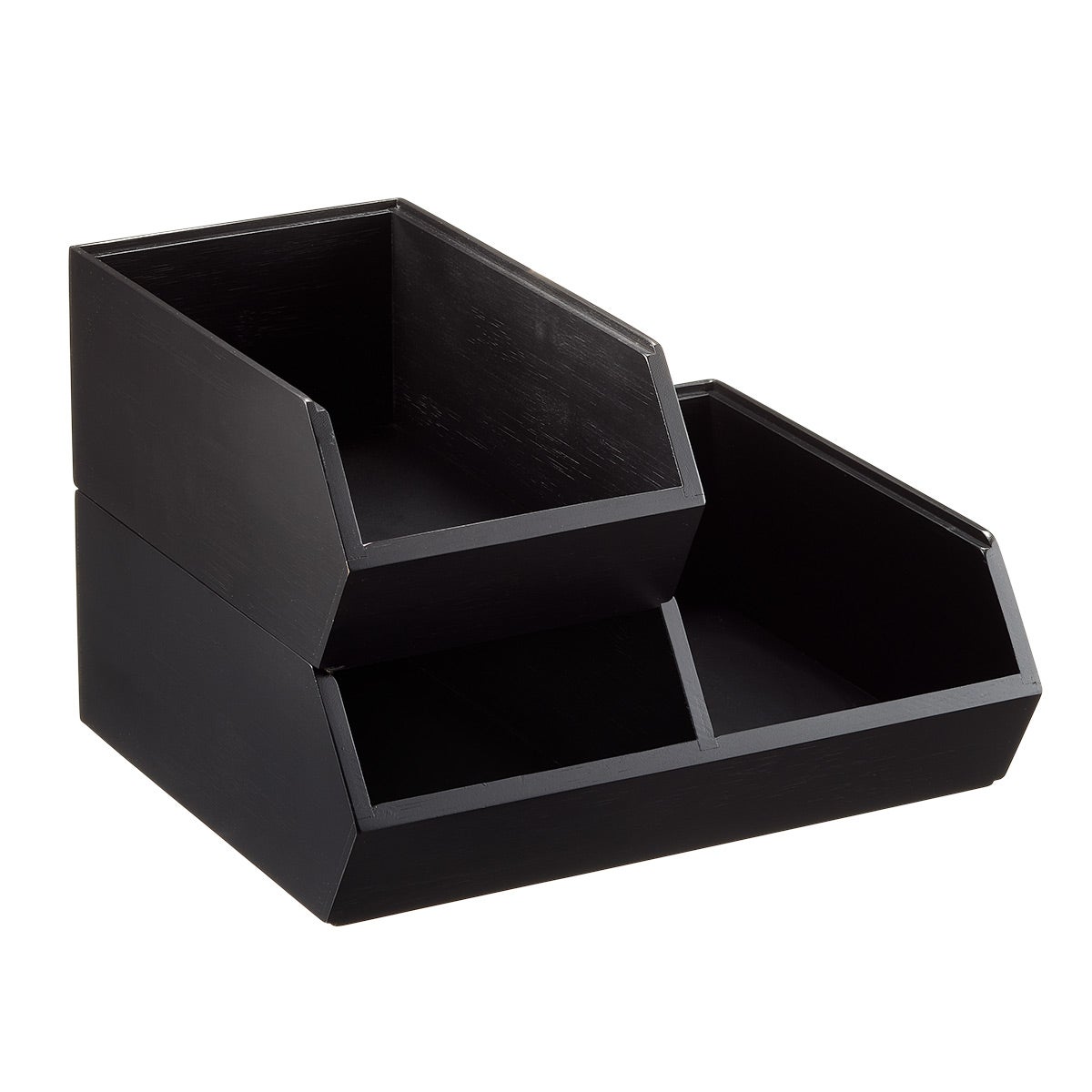 The Container Store Kyoto Divided Bamboo Stacking Bin