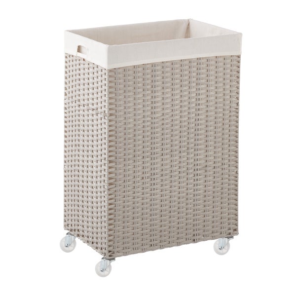 Grey Montauk Rolling Laundry Cart