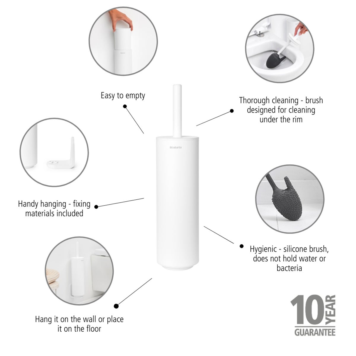 Brabantia MindSet Toilet Brush & Holder