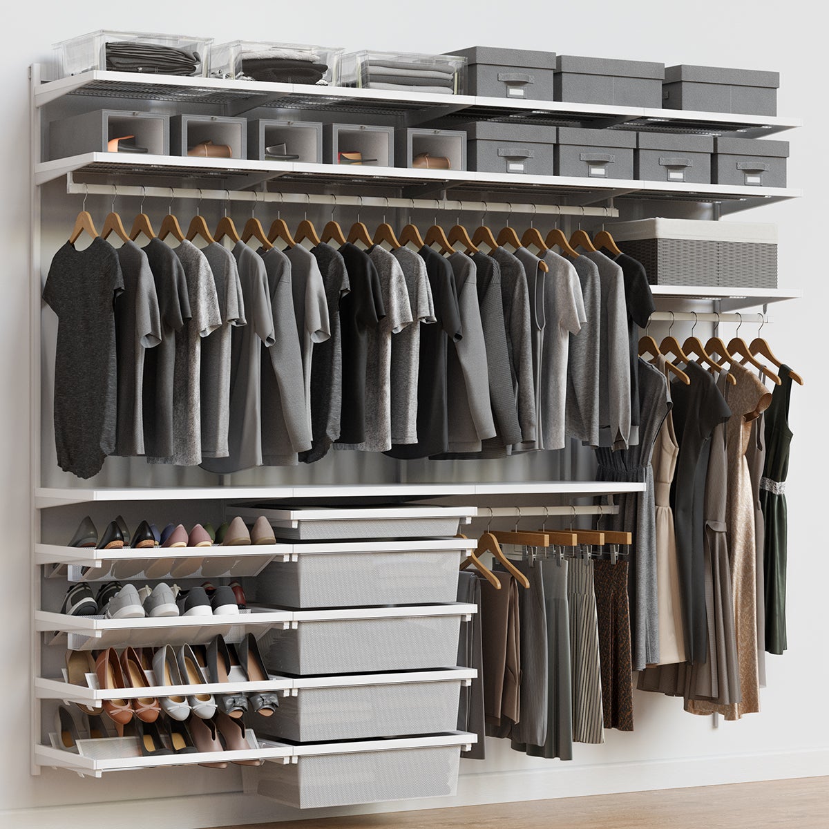Decor Plus by Elfa 8' Closet with Mesh Drawers