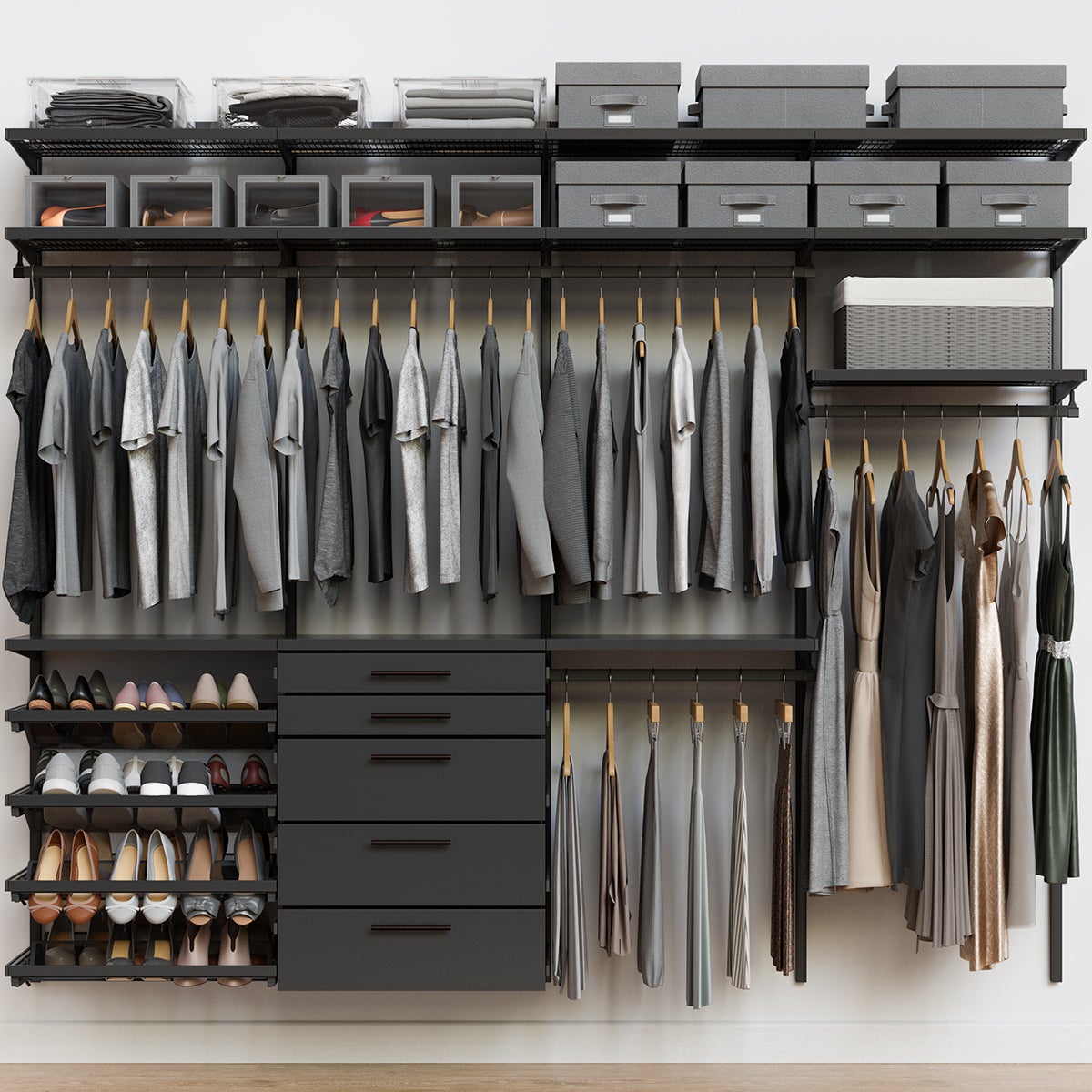 Decor Plus by Elfa 8' Closet with Solid Drawers | The Container Store