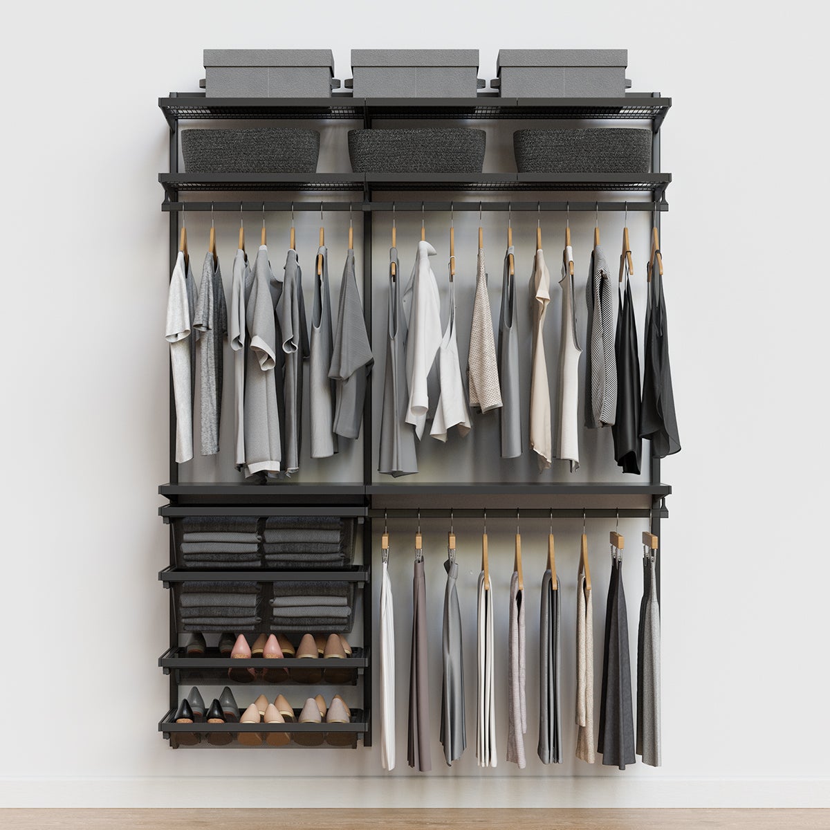 Decor Plus by Elfa 5' Closet with Mesh Drawers | The Container Store
