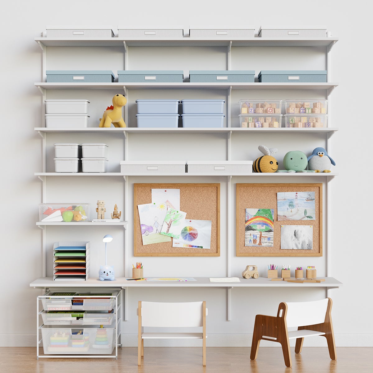 White Elfa Kid's Workstation