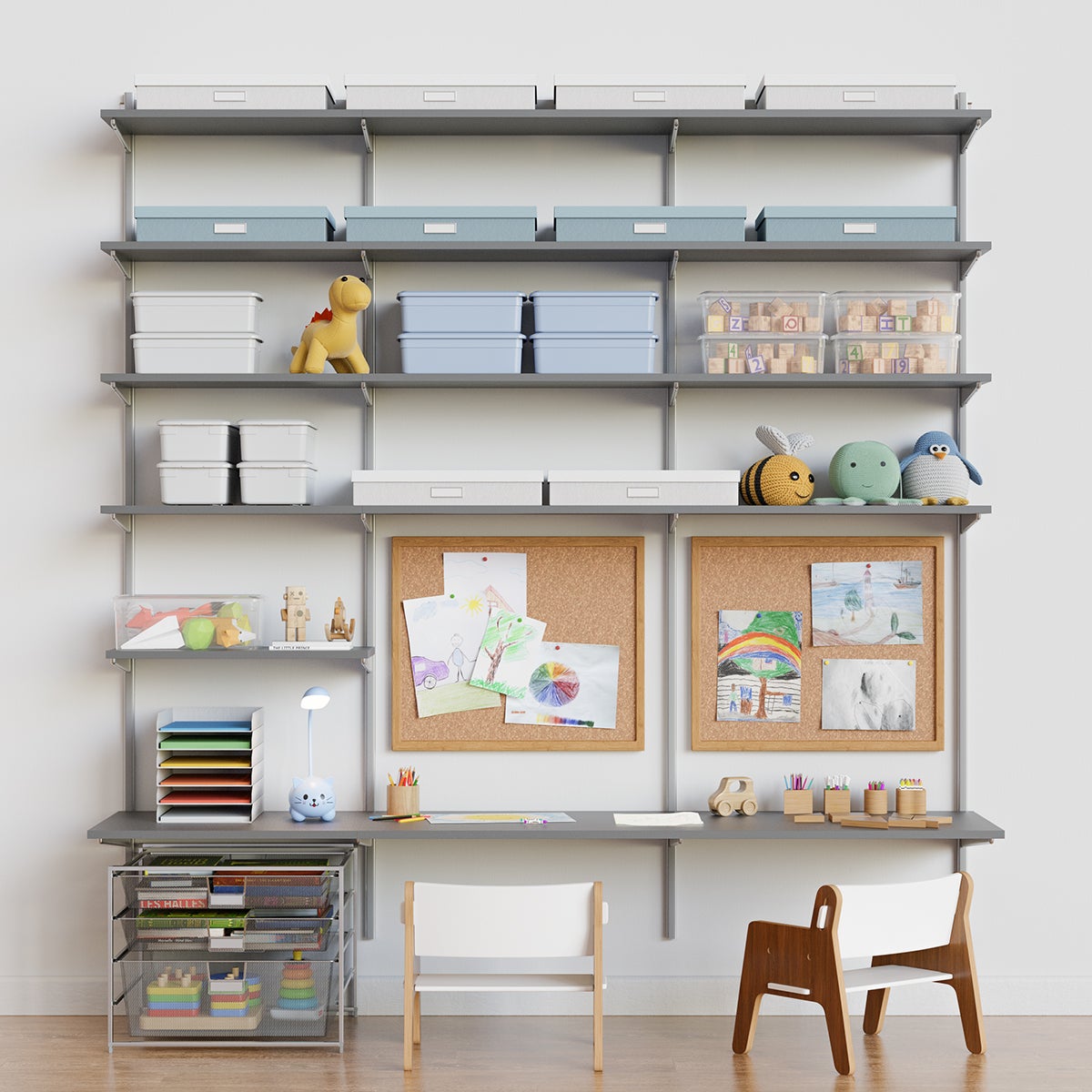 White Elfa Kid's Workstation