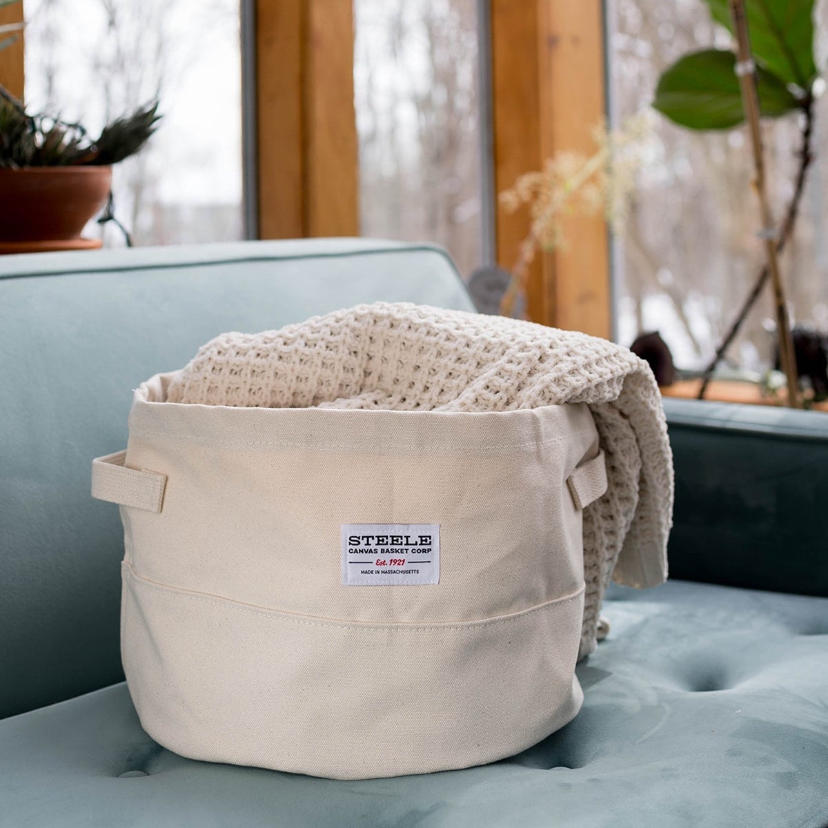 Steele Canvas Round Canvas Storage Bin | The Container Store