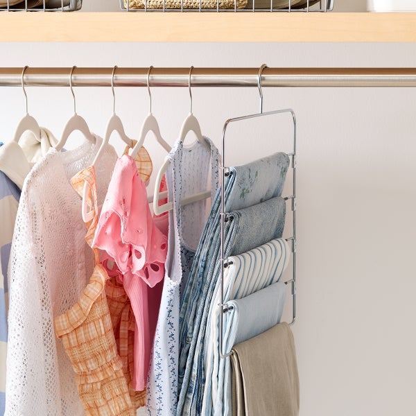 Chrome Metal 4-Tier Swing-Arm Pant Hanger