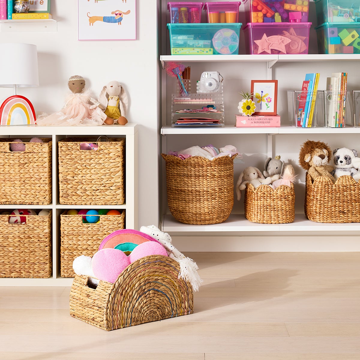 The Container Store Rainbow Water Hyacinth Basket