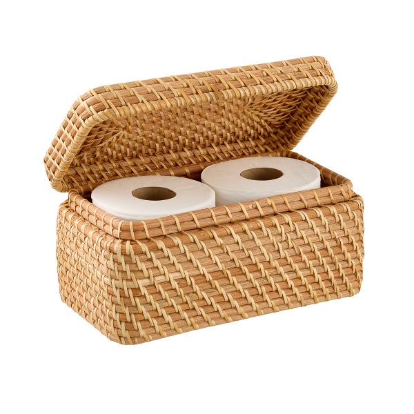 The Container Store Ori Rattan Box with Lid
