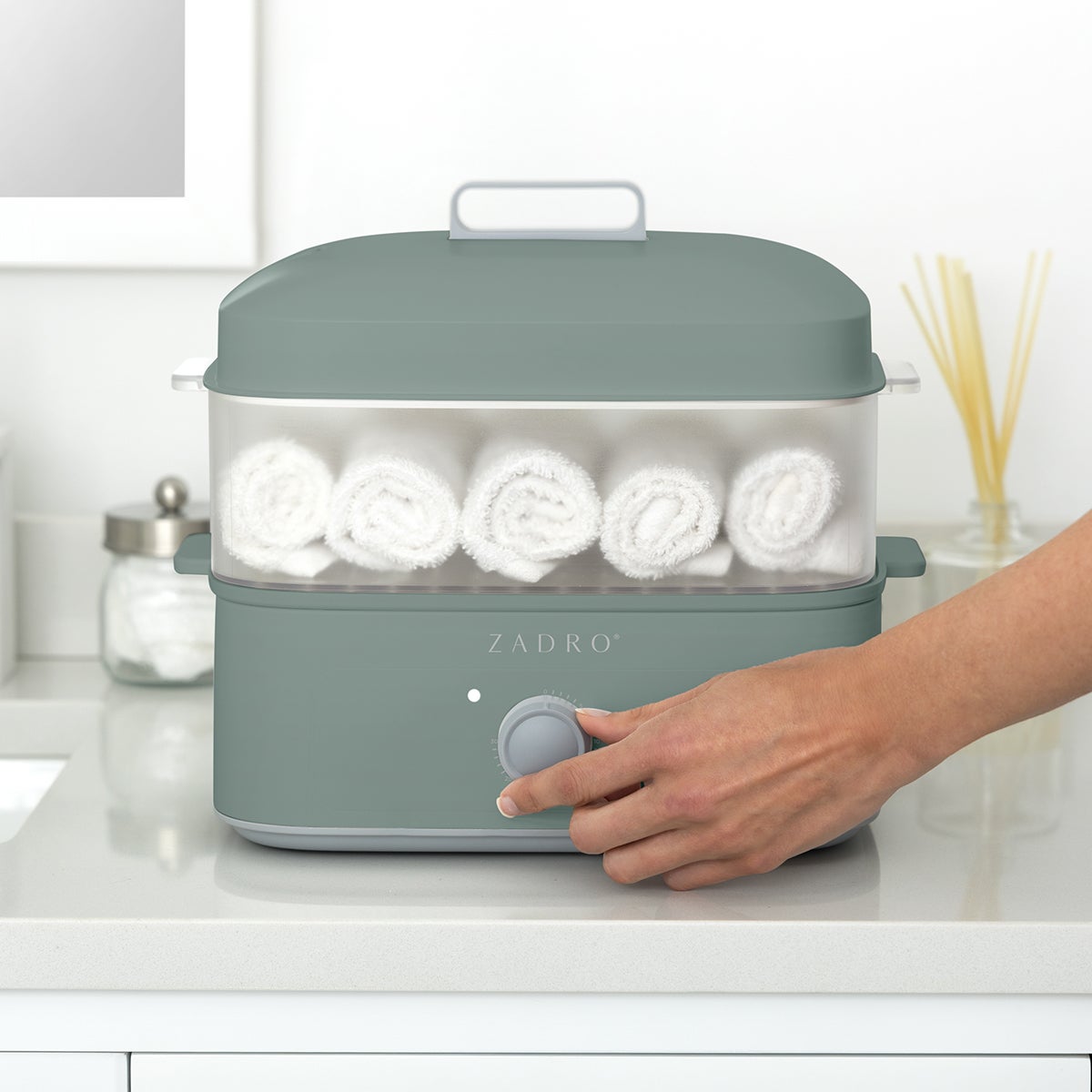 Zadro Countertop Towel Steamer with Tongs | The Container Store