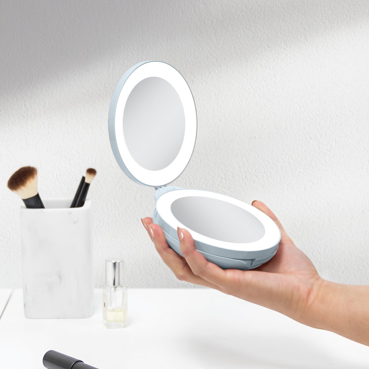 Zadro 1X/10X LED Travel Mirror | The Container Store