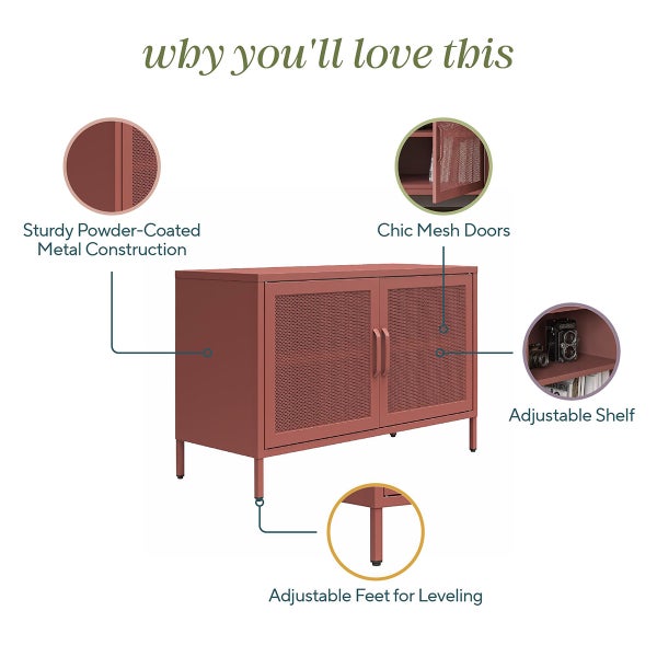 Novogratz Channing 2-Door Metal Locker Storage Cabinet