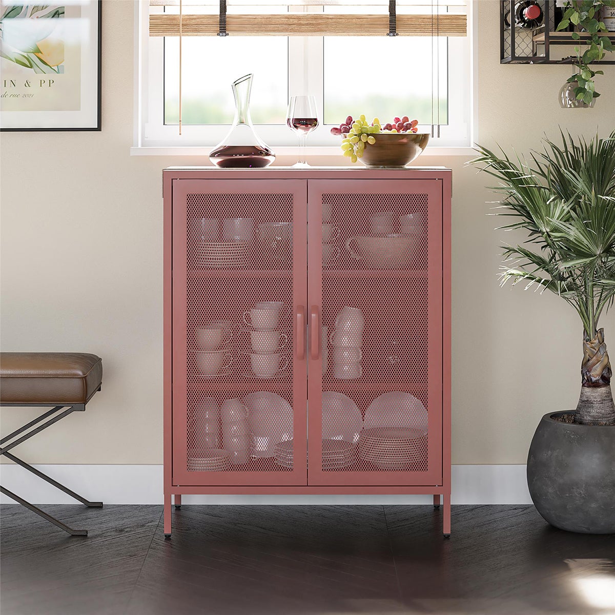 Novogratz Channing 2-Door Metal Locker Accent Cabinet