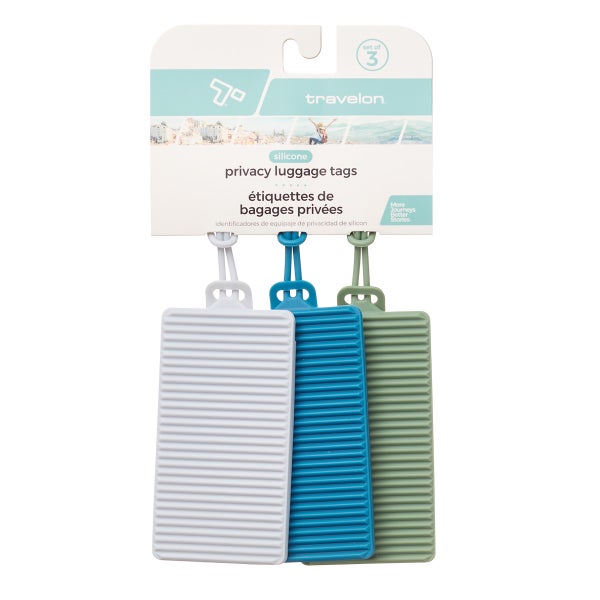 Travelon Set 4 Etichette Per Valigie Colorate Con Copertura Dati – Plastica Resistente 9x5,7 Cm