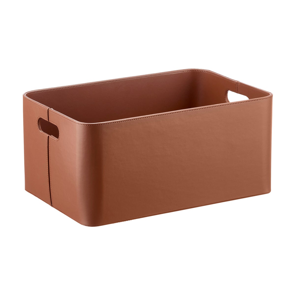The Container Store Samson Faux Leather Bin | The Container Store