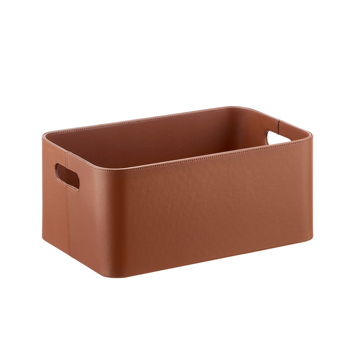 The Container Store Samson Faux Leather Bin | The Container Store