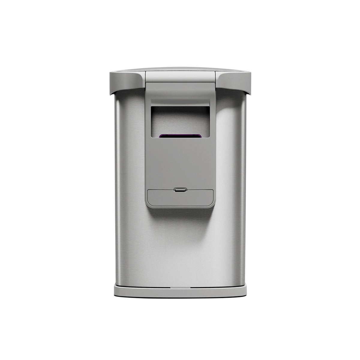 セミラウンドセンサーカン 45L nano-silver clear coat Simplehuman 45L Semi Round Sensor Can | The Container Store