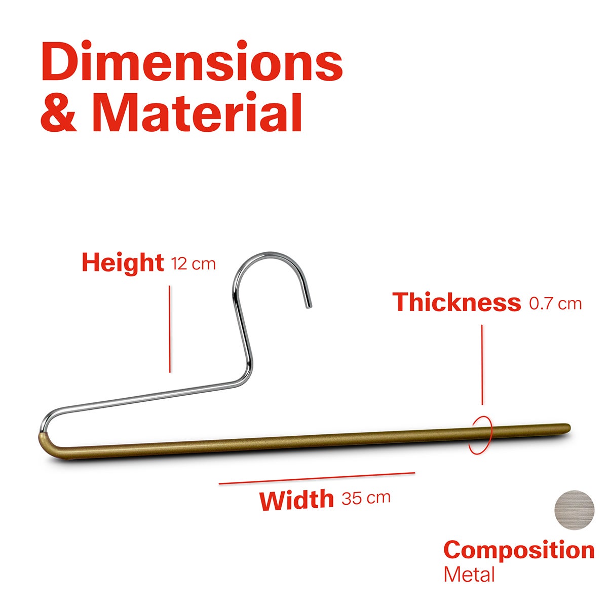 Mawa Non-Slip Steel Single Bar Pant Hanger