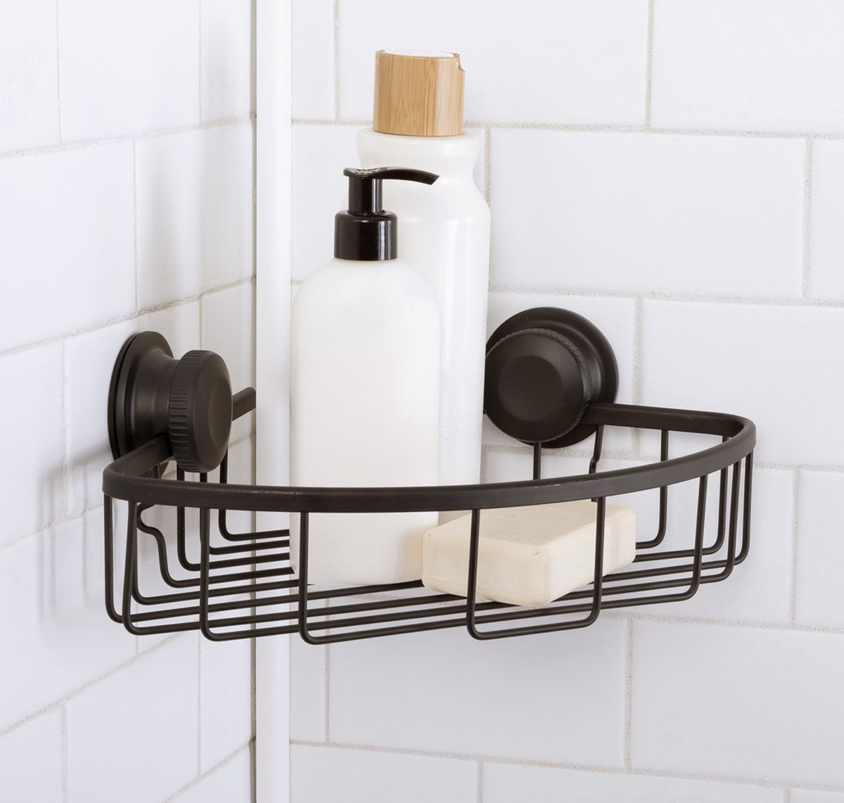 Moda Aluma Suction Lock Corner Basket | The Container Store