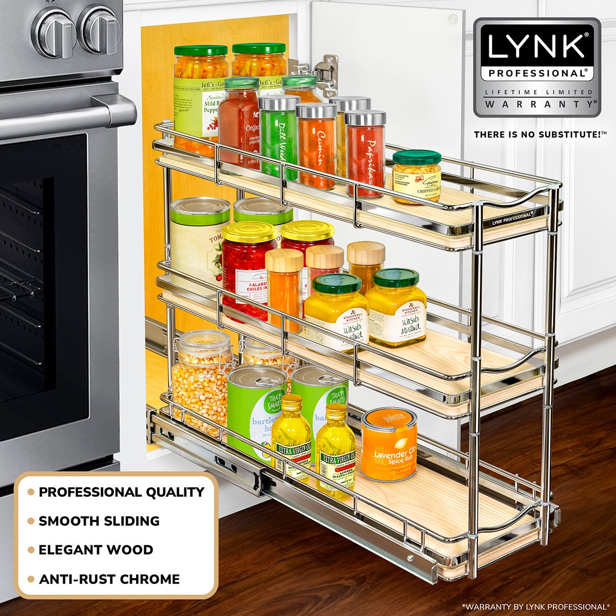 Lynk Professional Elite Tiered Slide-Out Spice Rack | The