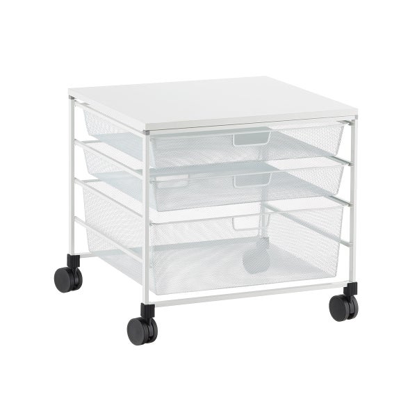 Elfa Mesh Rolling Cart with Drawers