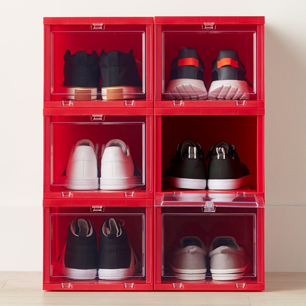 Small Drop-Front Shoe Box Case of 6