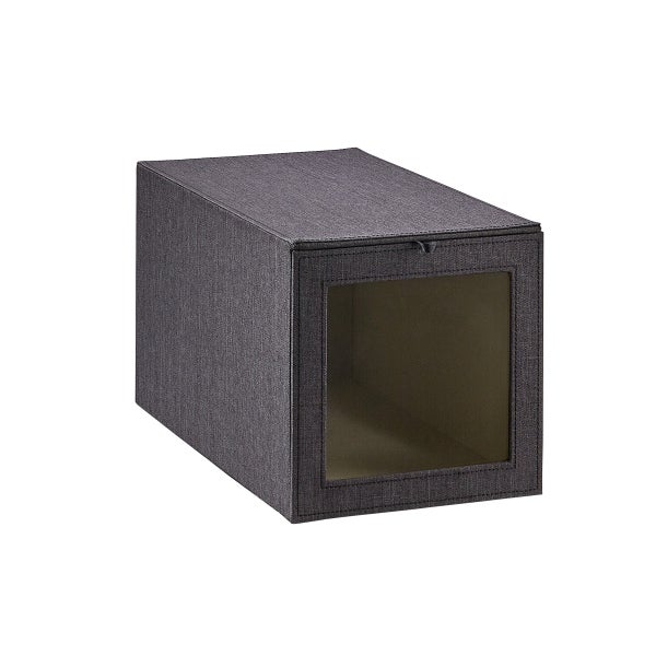 Black Cambridge Drop-Front Shoe Box