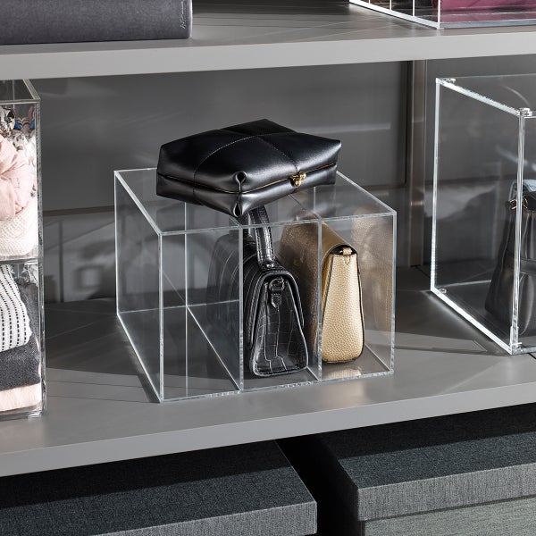 Acrylic 3-Compartment Clutch & Small Purse Organizer