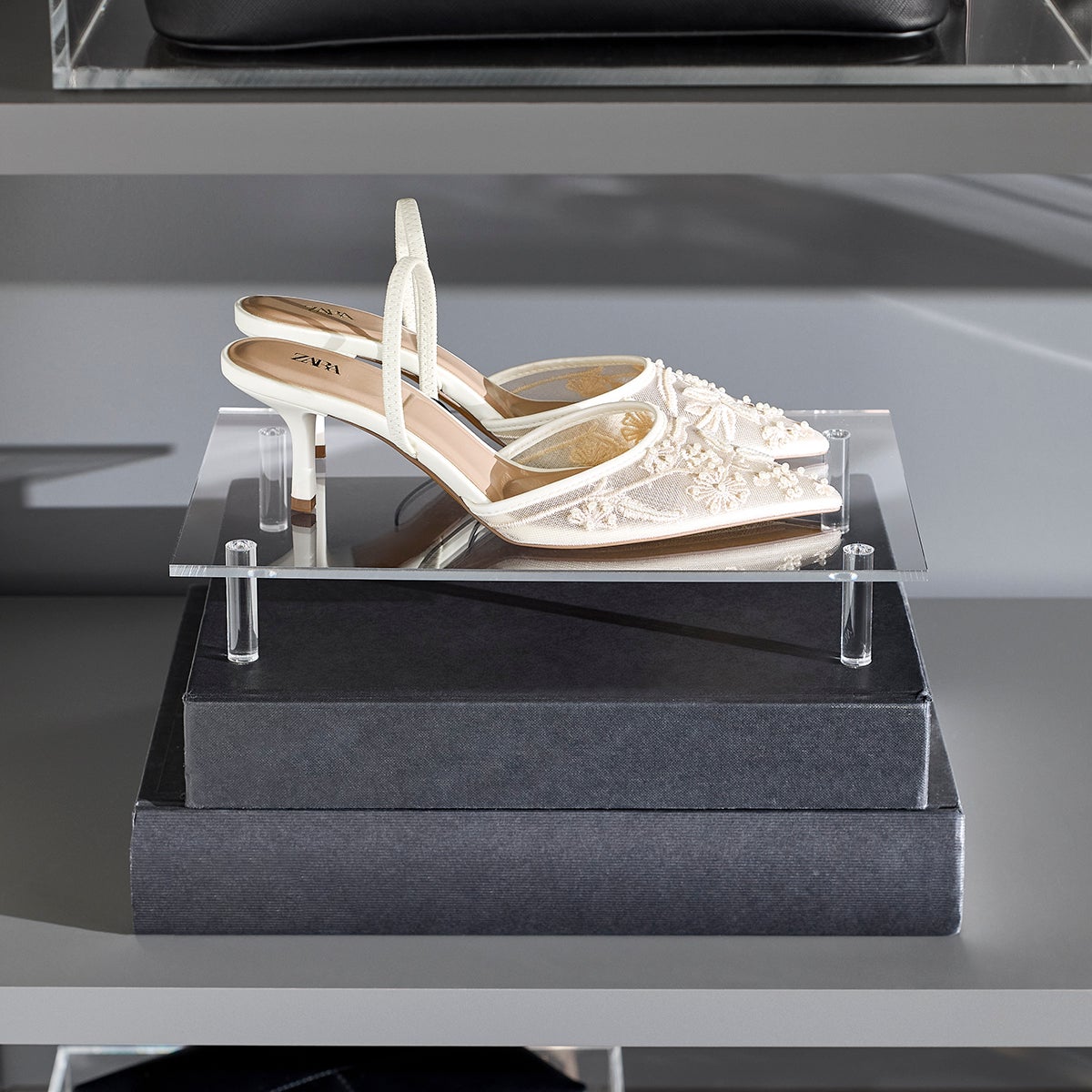 Acrylic Standing Risers | The Container Store