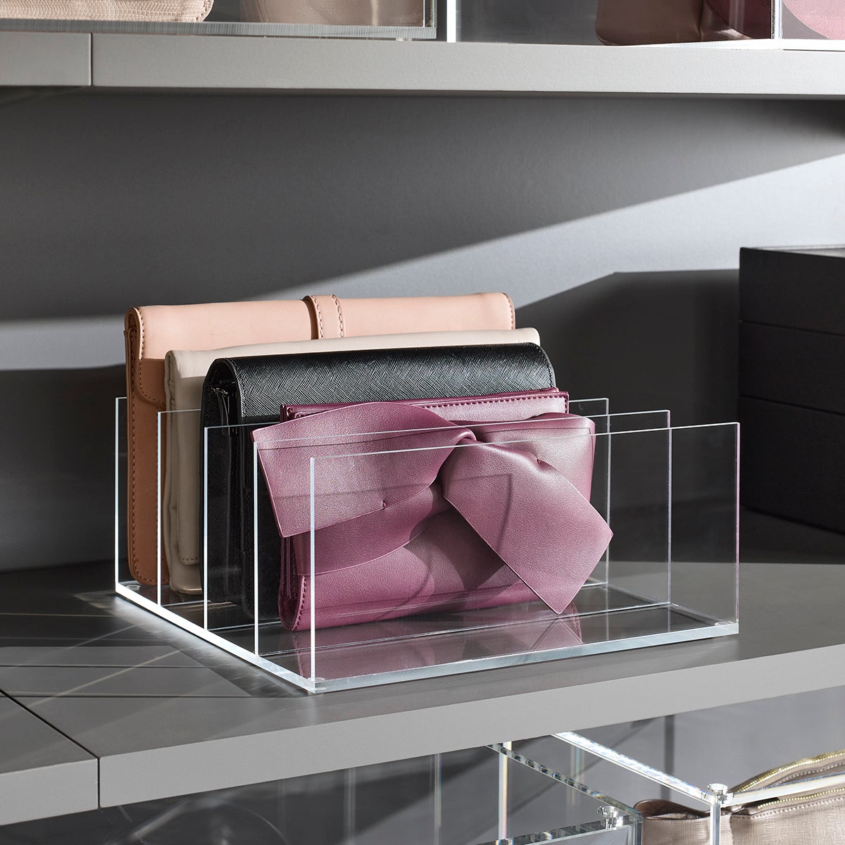 Acrylic 4-Section Purse Storage Organizer