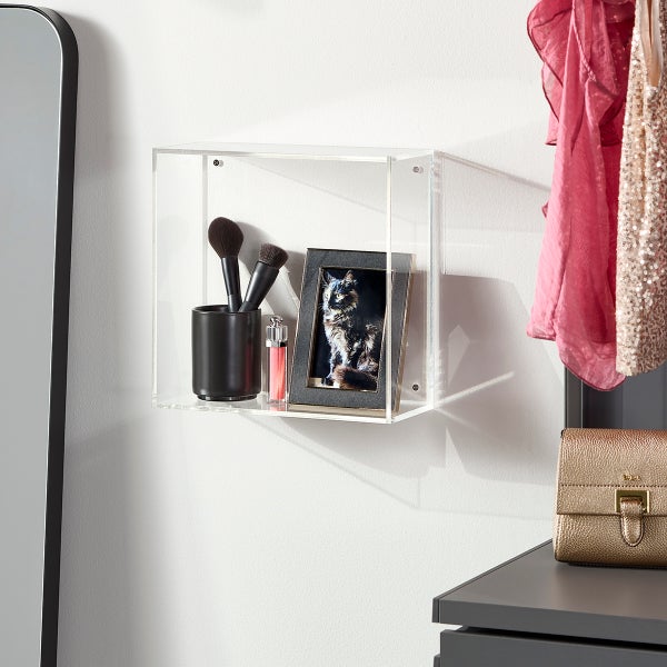 The Container Store Luxe Acrylic Box Wall Shelf