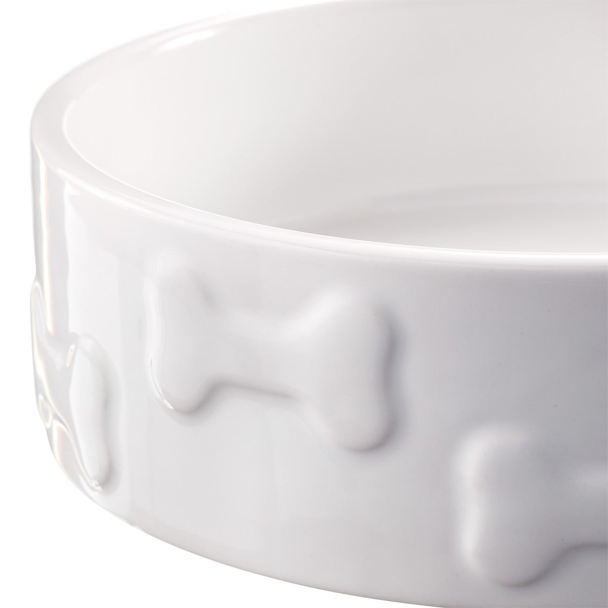 Park Life Manor White Ceramic Pet Bowl | The Container Store