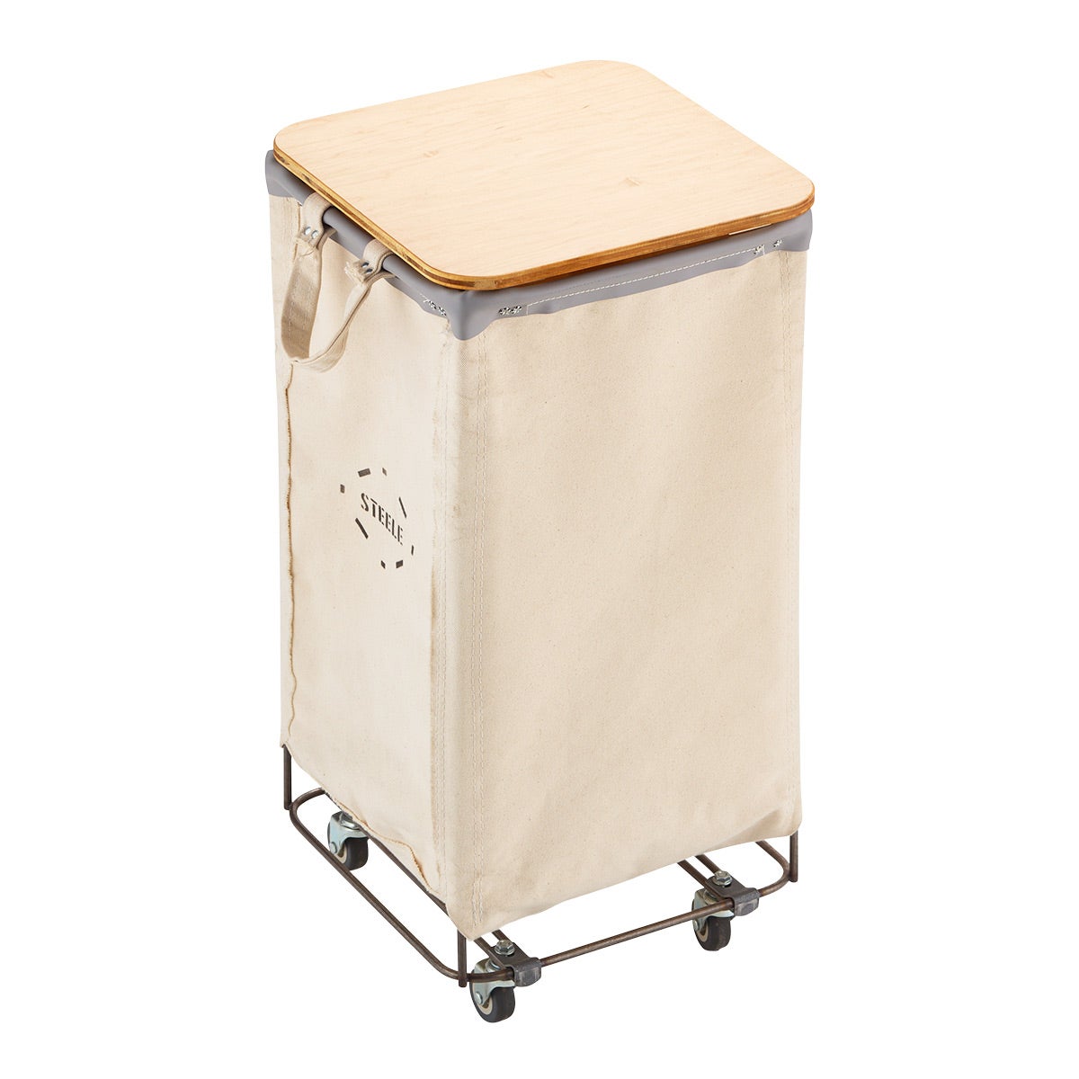 Steele Canvas Square Laundry Cart Lid | The Container Store